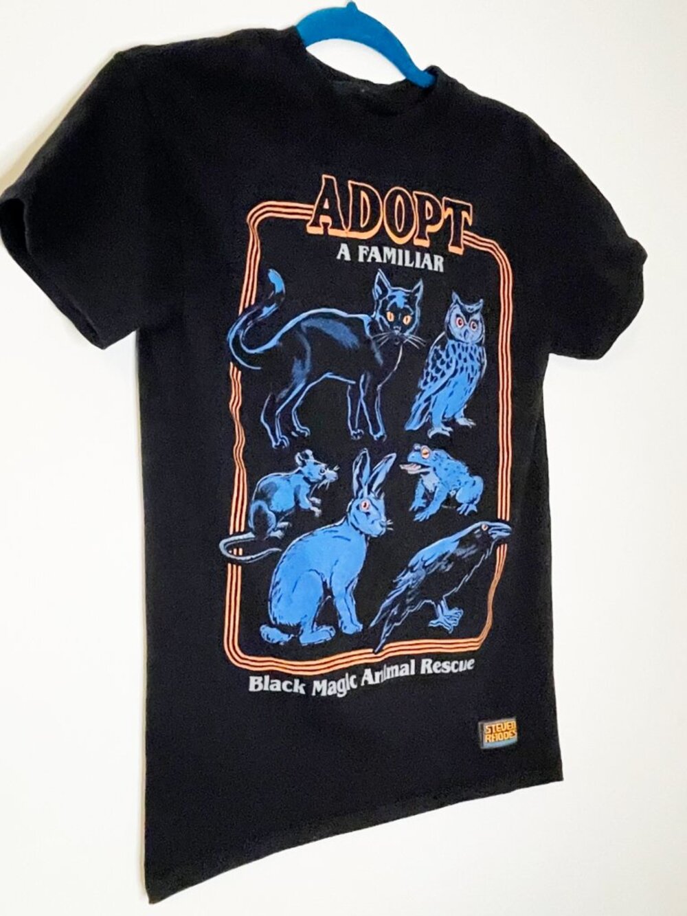 Steven Rhodes Adopt A Familiar Graphic T Shirt Black Magic Animal Witchy Tee S - Picture 9 of 10